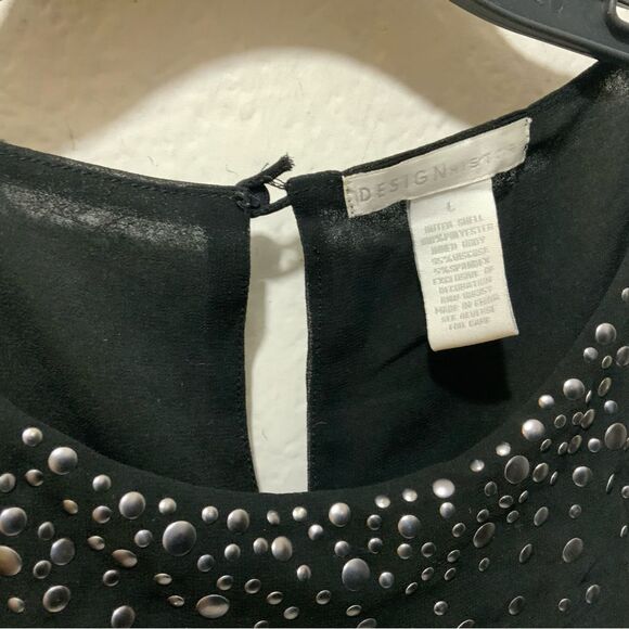 Design History L  Black Blouse with Silver Studs - Picture 3 of 8